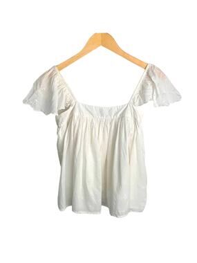 Maria Stanley Lindsey Off the Shoulder White Crop Top size 0